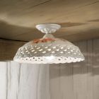 Děrované ručně vyráběné keramické stropní svítidlo a malované dekorace - Verona Viadurini