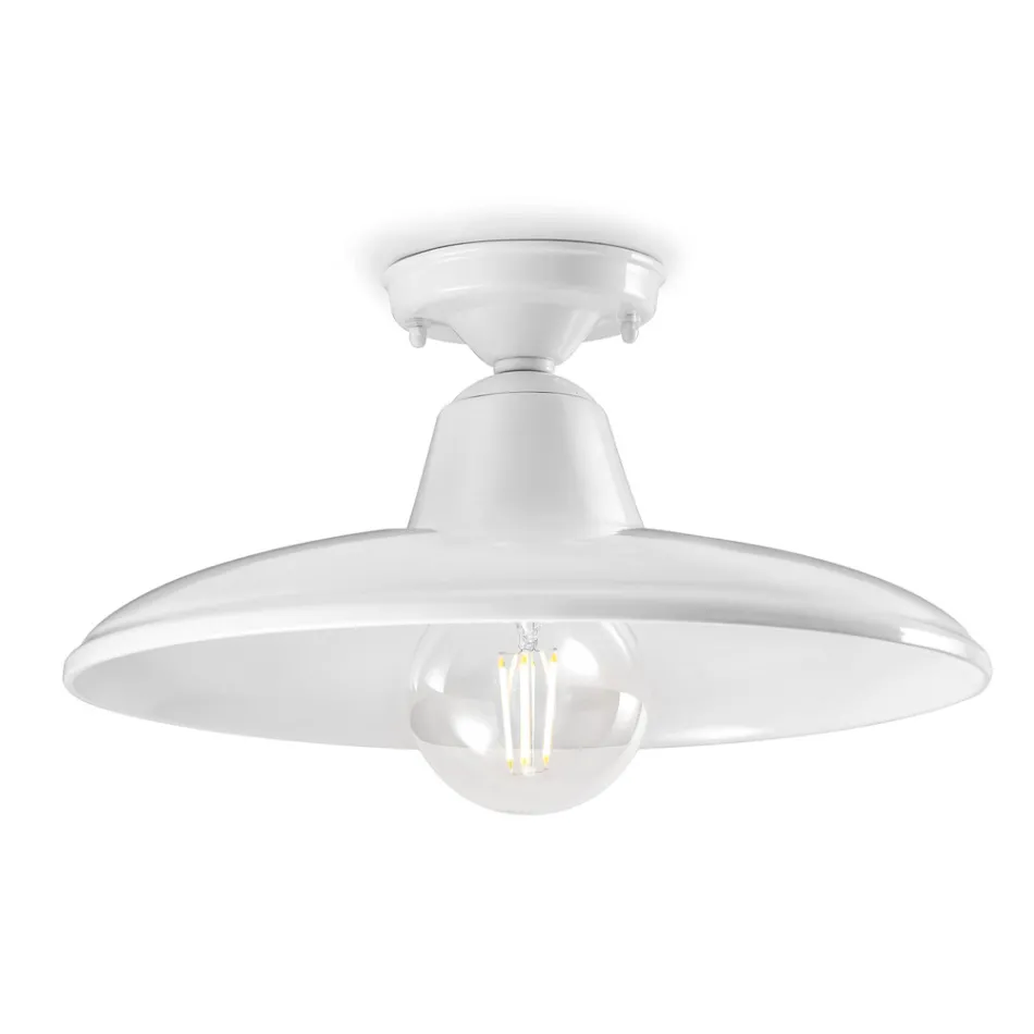 Industriální vintage design Černá keramická a železná stropní lampa - Bew Viadurini