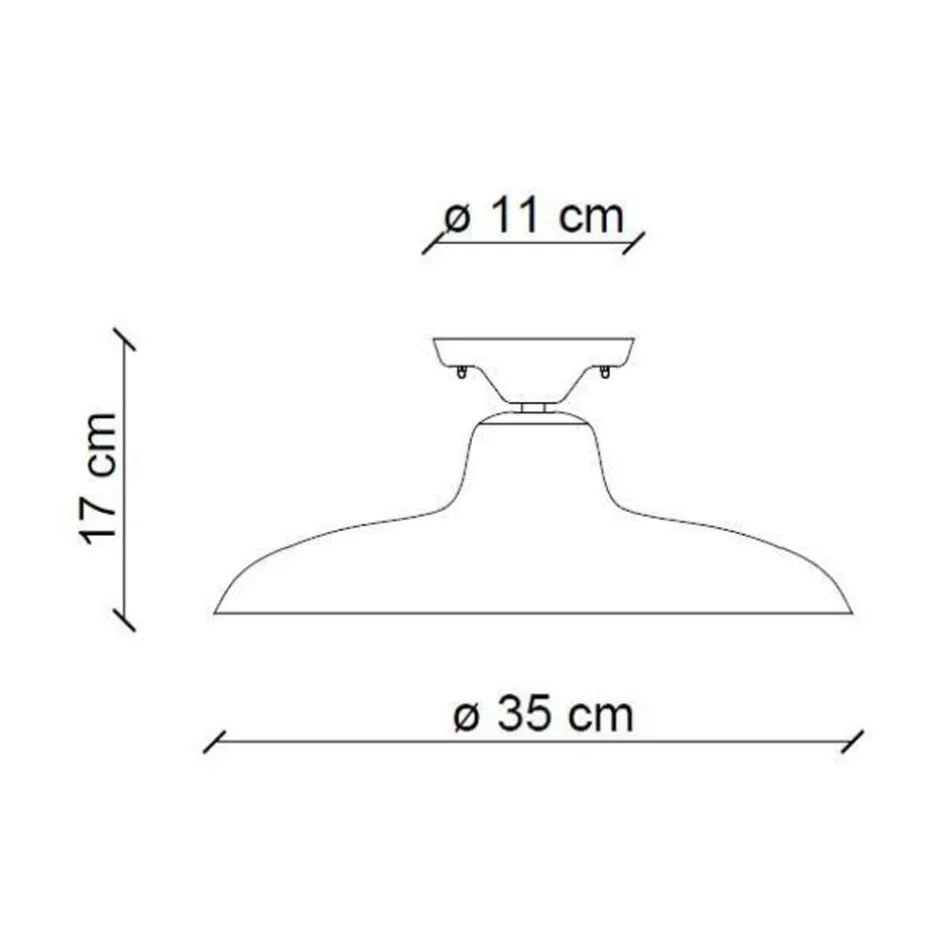 Industriální vintage design Černá keramická a železná stropní lampa - Bew Viadurini