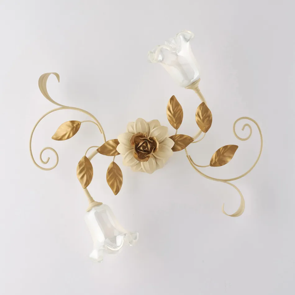 Stropní svítidlo z lakované železné slonoviny vyrobené v Itálii pro interiérové dekorace - Marrákeš Viadurini