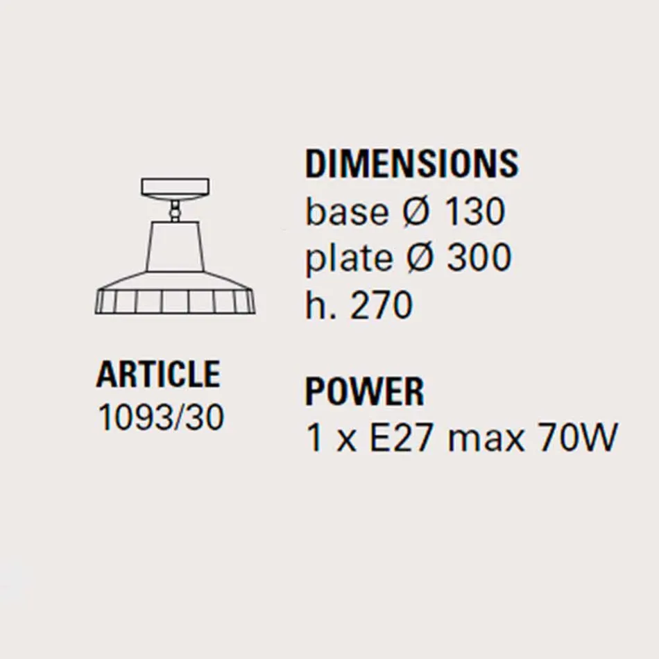 Stropní svítidlo v toskánské majolice a mosazi, 30 cm, Rossi - Toscot Viadurini