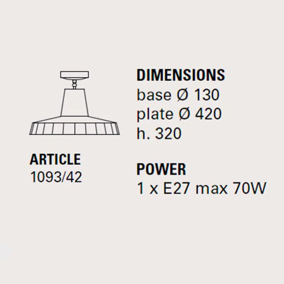 Stropní svítidlo v toskánské majolice a mosazi, 42 cm, Rossi - Toscot Viadurini