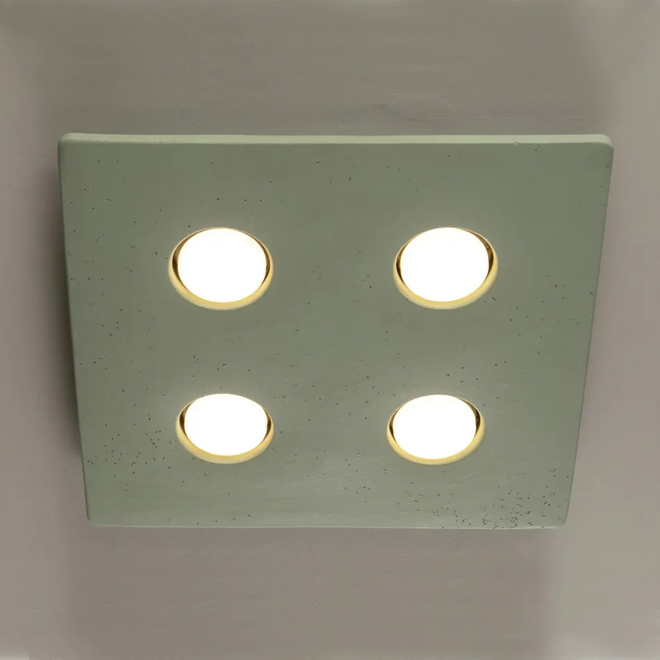 Glazovaná toskánská majoliková stropní lampa vyrobená v Itálii - Toscot Vivaldi Viadurini