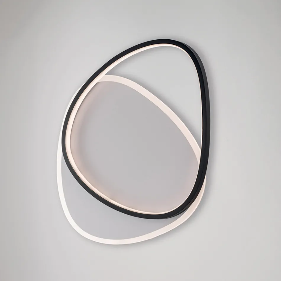 Černobílé LED kovové stropní svítidlo Ophiuchus pro interiérové osvětlení Viadurini