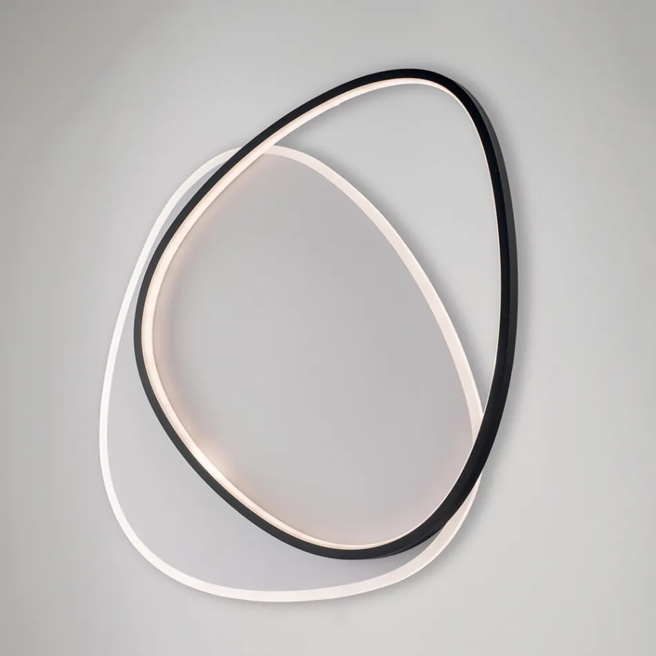 Černobílé LED kovové stropní svítidlo Ophiuchus pro interiérové osvětlení Viadurini