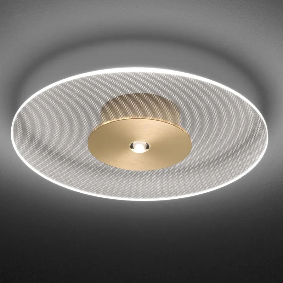 Kovové stropní svítidlo s difuzorem z plexiskla s mikrotečkami - Nora Viadurini