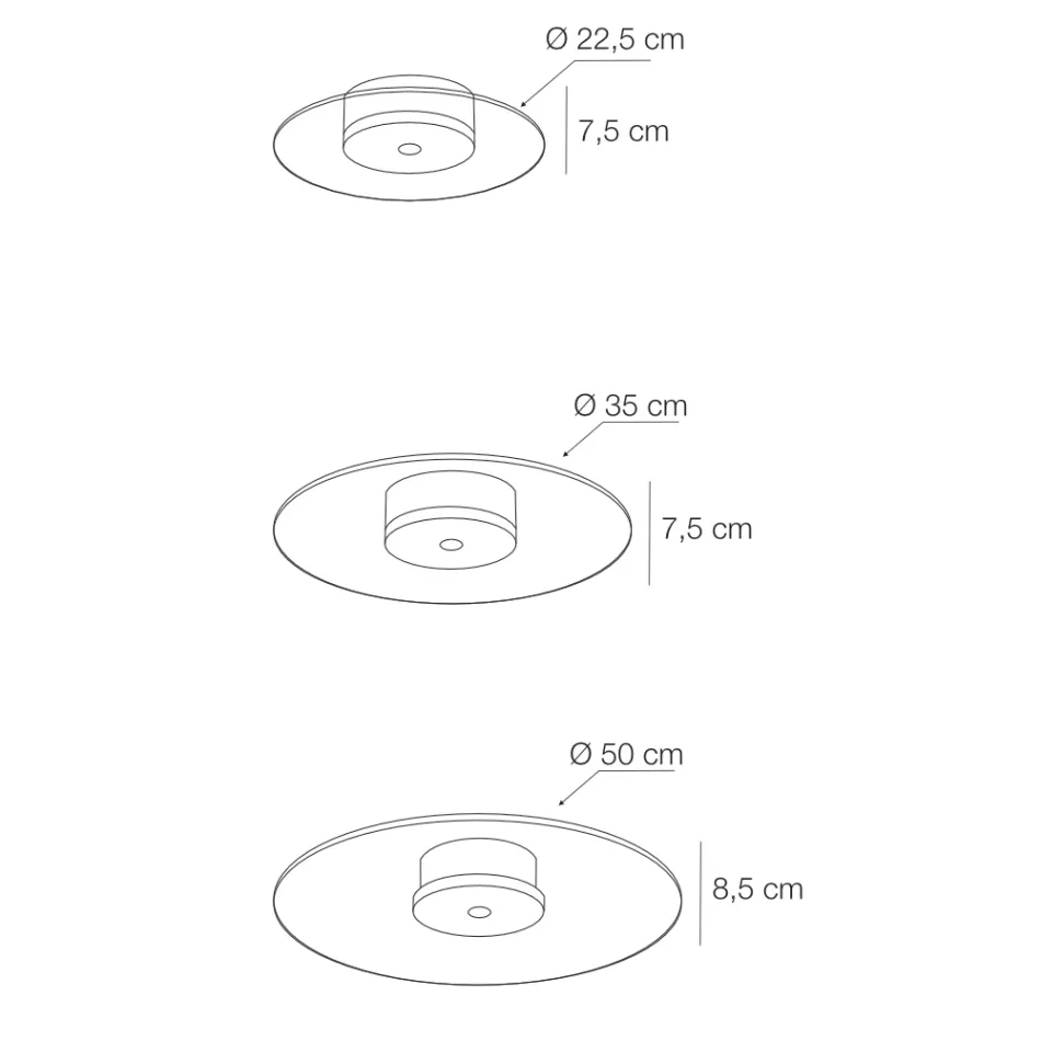 Kovové stropní svítidlo s difuzorem z plexiskla s mikrotečkami - Nora Viadurini