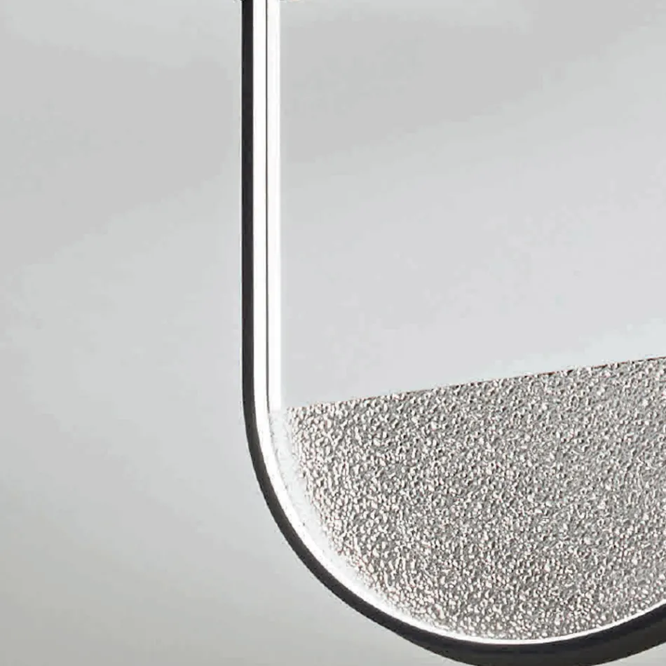 Stropní svítidlo z lakovaného kovu a odnímatelná vložka z granulovaného skla - Catalpa Viadurini