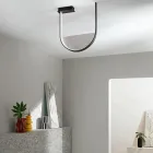 Stropní svítidlo z lakovaného kovu a odnímatelná vložka z granulovaného skla - Catalpa Viadurini