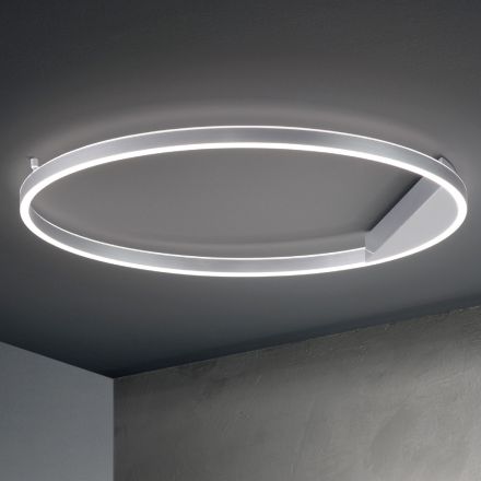 Zlatá nebo stříbrná lakovaná kovová stropní lampa se stmívatelnou LED - Libra Viadurini