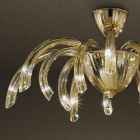 Stropní lampa z benátského skla a kovu ručně vyrobená v Itálii - Jason Viadurini
