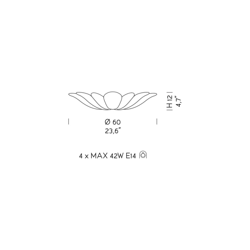 Stropní svítidlo z benátského skla a bílého kovu Made in Italy - Artemide Viadurini