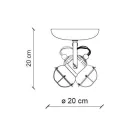 Průmyslová stropní lampa 2 bodová svítidla ze železa a ručně vyráběné keramiky - Loft Viadurini