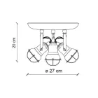 Průmyslové stropní svítidlo 3 bodová svítidla ze železa a ručně vyráběné keramiky - loft Viadurini
