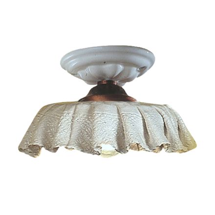 Ručně vyráběné keramické stropní svítidlo s látkovým a kovovým efektem - Modena Viadurini