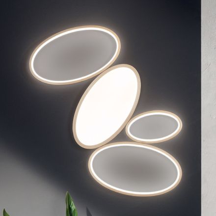 Moderní stmívatelné LED stropní svítidlo v bílé nebo zlaté barvě - Raissa Viadurini