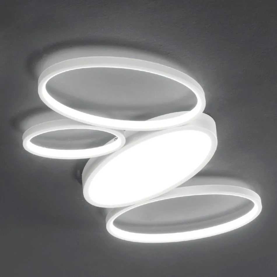 Moderní stmívatelné LED stropní svítidlo v bílé nebo zlaté barvě - Raissa Viadurini