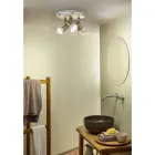 Kulaté stropní svítidlo 3 bodová svítidla z mosazi a ručně malované keramiky - Savona Viadurini