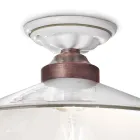 Vintage stropní lampa z keramiky a ručně vyrobeného železa ve 3 velikostech - Asti Viadurini