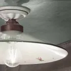 Vintage stropní lampa z keramiky a ručně vyrobeného železa ve 3 velikostech - Asti Viadurini