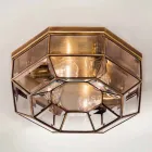 Vintage stropní lampa v leštěné mosazi a skle 2 velikosti - vázaná Il Fanale Viadurini