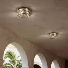 Vintage stropní svítidlo z leštěné mosazi a skla 2 velikosti - vázané Il Fanale Viadurini