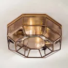 Vintage stropní lampa v leštěné mosazi a skle 2 velikosti - vázaná Il Fanale Viadurini