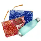 Umělecká ručně tištěná spojková taška, jedinečný kus z bavlny, 2 kusy – Viadurini od Marchi Viadurini