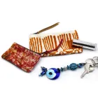 Umělecká ručně tištěná spojková taška, jedinečný kus z bavlny, 2 kusy - Viadurini od Marchi Viadurini