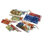 Umělecká ručně tištěná spojková taška, jedinečný kus z bavlny, 2 kusy - Viadurini od Marchi Viadurini