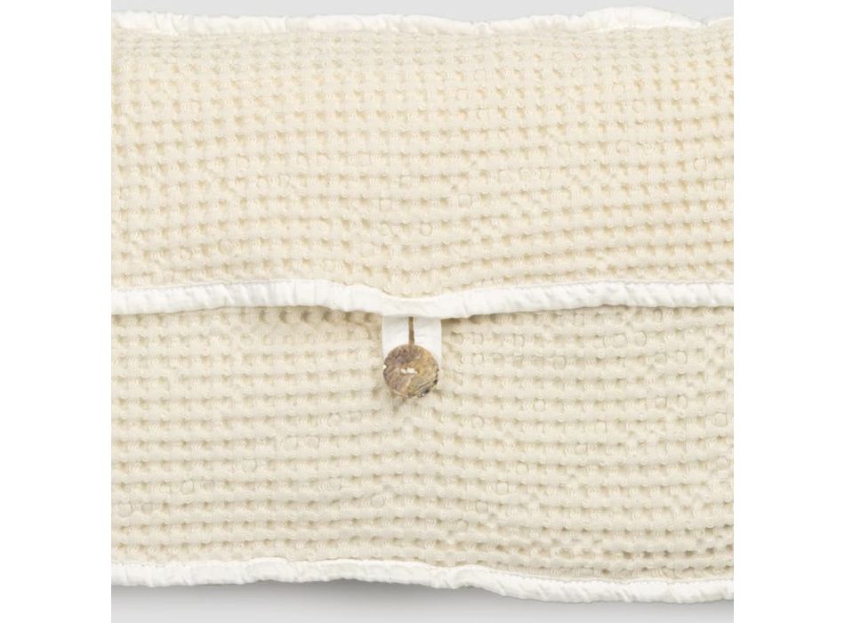 Spojková taška z přírodní bílé voštinové bavlny s perleťovým knoflíkem - Anteha Viadurini
