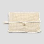 Přírodní bílá voštinová bavlněná spojková taška s knoflíkem Matky perly - Anteha Viadurini