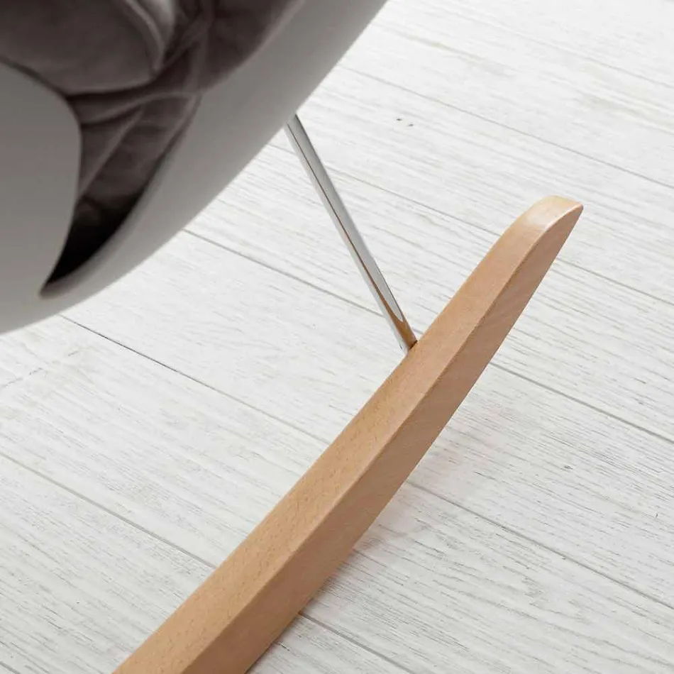 Houpací křeslo s moderní odnímatelný měkký šedý polštář Acacia Viadurini