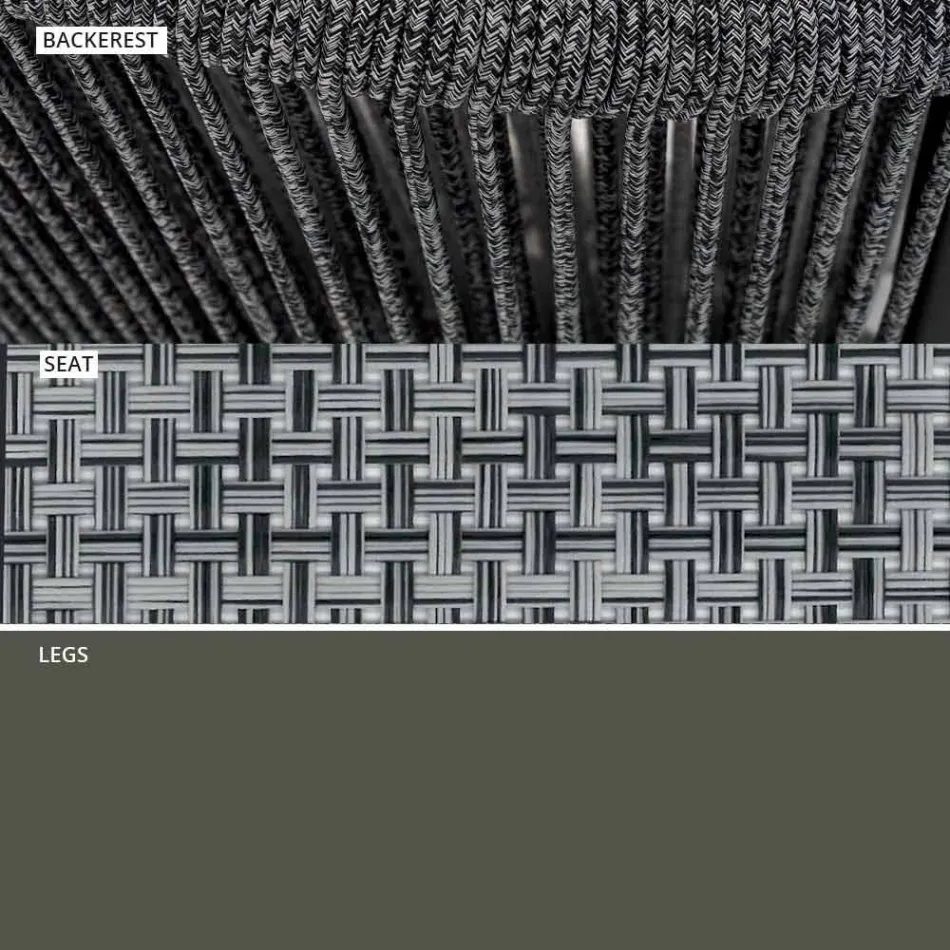 Venkovní houpací křeslo z masivního dřeva a tkaniny - inteligentní od společnosti Varaschin Viadurini