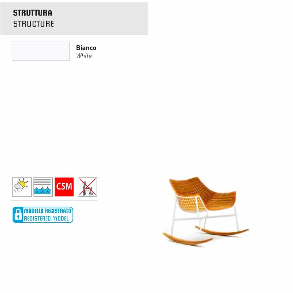 Varaschin Summer Set zahradní houpací křeslo z oceli a dřeva Viadurini