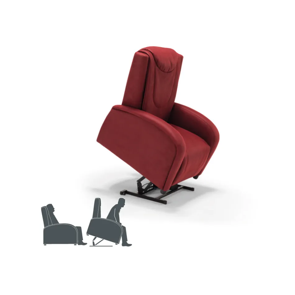 2 motorové zvedací křeslo s masáží shiatsu vyrobené v Itálii Bria Viadurini