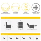 Zvedací křeslo s funkcemi zdvihu, relaxace a postele Made in Italy - Talita Viadurini