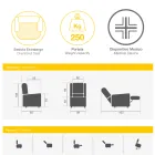 Zvedací křeslo s extra velkým sedákem z látky Made in Italy - Margaret Viadurini