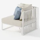 Pravé rohové venkovní křeslo z hliníku a popruhů Made in Italy - Juliediv Viadurini