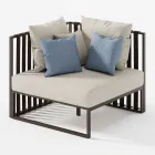 Pravé rohové venkovní křeslo z hliníku a popruhů Made in Italy - Juliediv Viadurini