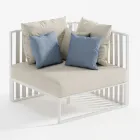 Levé rohové venkovní křeslo z hliníku a popruhů Made in Italy - Juliediv Viadurini