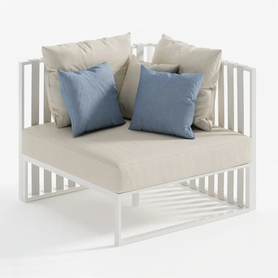 Levé rohové venkovní křeslo z hliníku a popruhů Made in Italy - Juliediv Viadurini