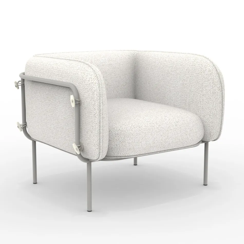 Nízké venkovní křeslo s polstrovaným sedákem Made in Italy - květináč Viadurini