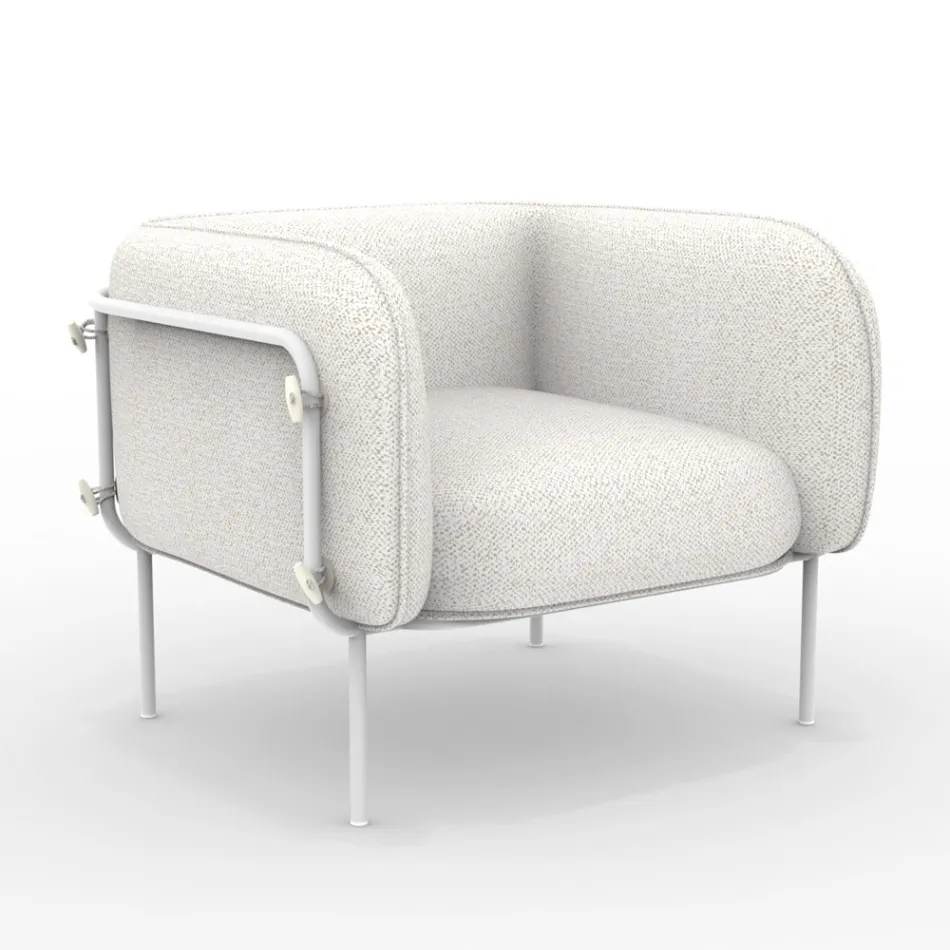 Nízké venkovní křeslo s polstrovaným sedákem Made in Italy - květináč Viadurini