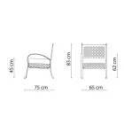 Nízké zahradní křeslo z pozinkované oceli s područkami Made in Italy - Selvaggia Viadurini