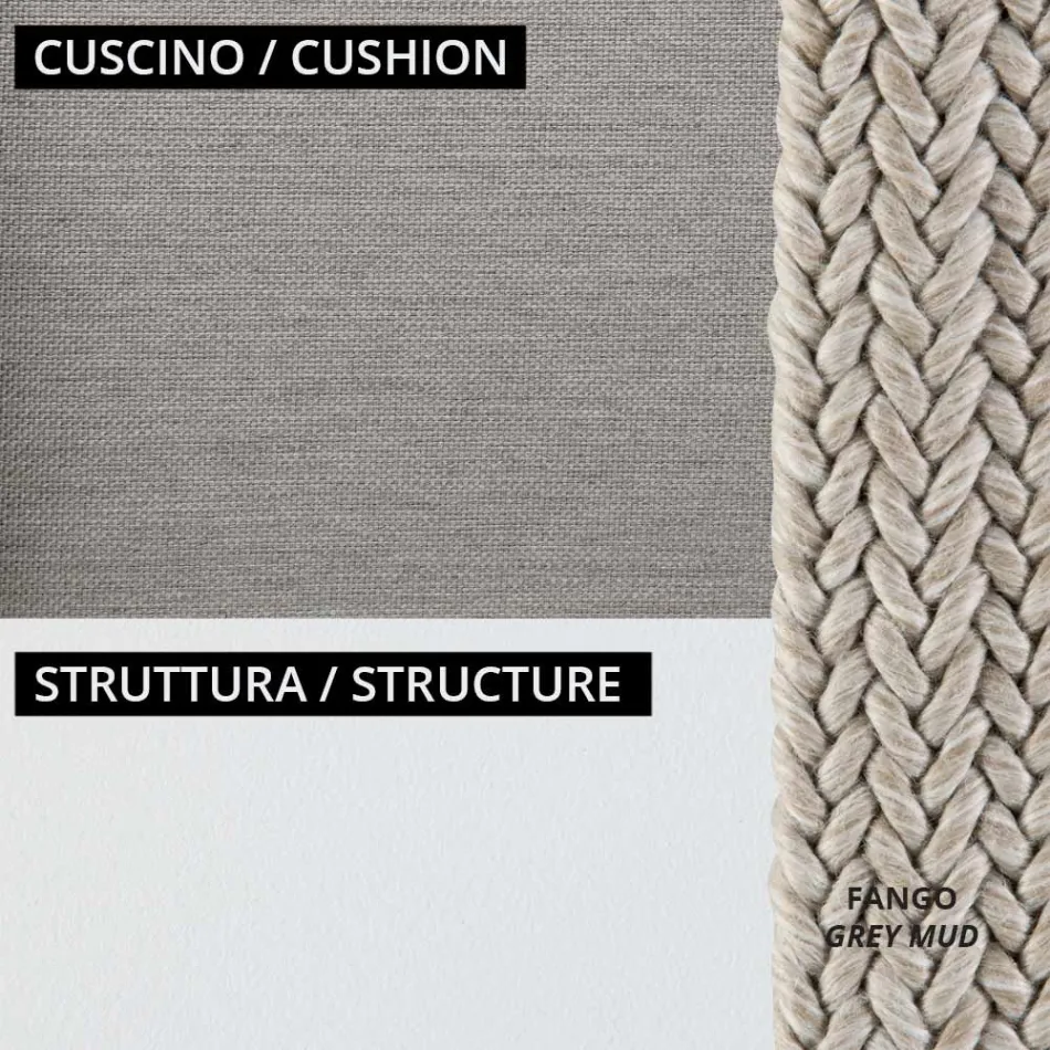 Nízké zahradní křeslo s polštářem v ceně Made in Italy - Prato Viadurini