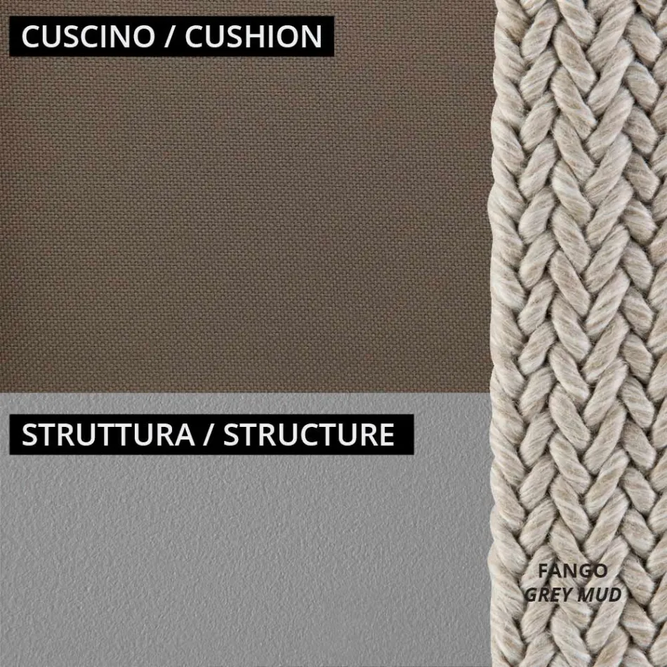 Nízké zahradní křeslo s polštářem v ceně Made in Italy - Prato Viadurini