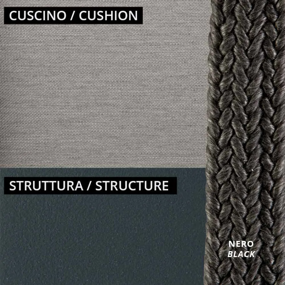 Nízké zahradní křeslo s polštářem v ceně Made in Italy - Prato Viadurini