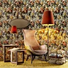 Křeslo Bergére v designové tkanině Grilli Wilde vyrobené v Itálii Viadurini