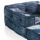 Ethnic Design Chaise Longue křeslo v šedé nebo modré sametové vlákně Viadurini
